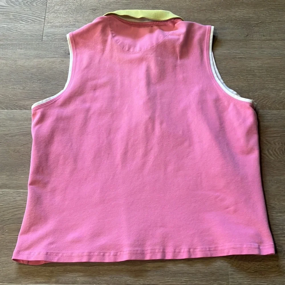 2000s Duck Head Pink Golf Shirt with Yellow Collar XL - Picture 12 of 12